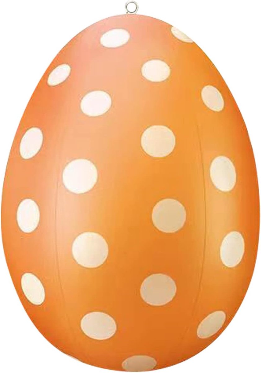 Opblaasbaar Paasei - Paasdecoratie Tuin - Buiten Versieren - Reuzenformaat Decoratie - 40 cm Hoog - Oranje