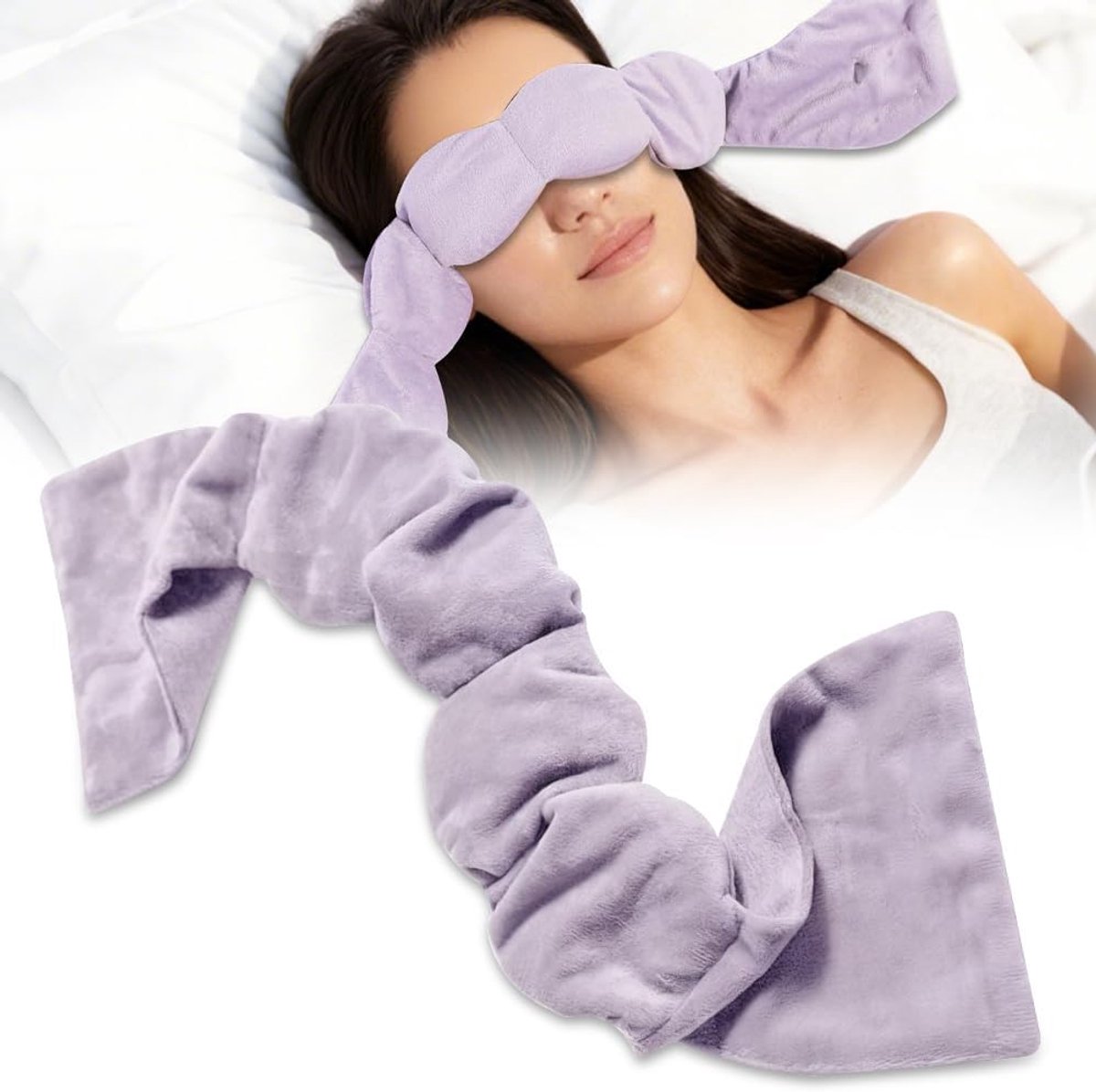 Gewogen Oogmasker - Slaapmasker Diepe Ontspanning - Nachtrust Verbeteren - Verlicht Spanning Hoofdpijn - 21 x 15 cm - Paars