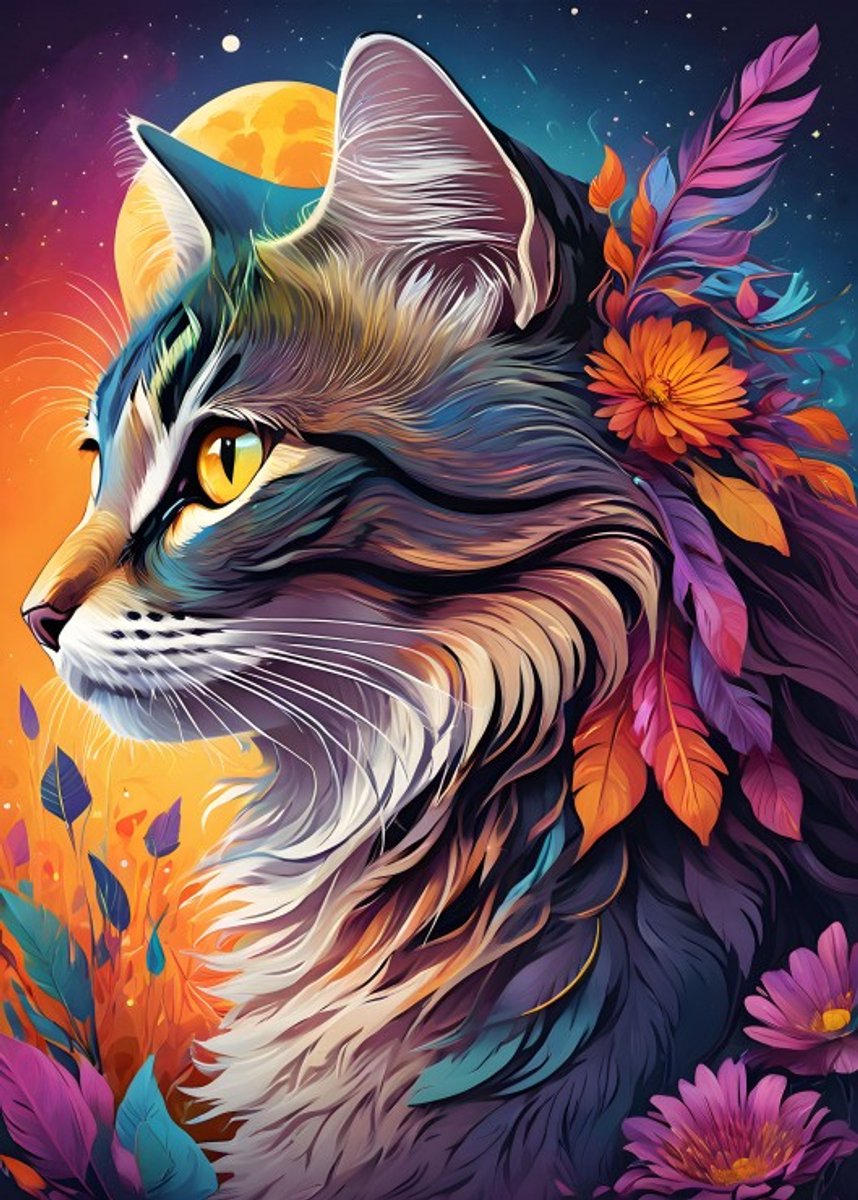 Bluebird Puzzle legpuzzel Floral Cat - 500 stukjes kleurrijk speelgoed.