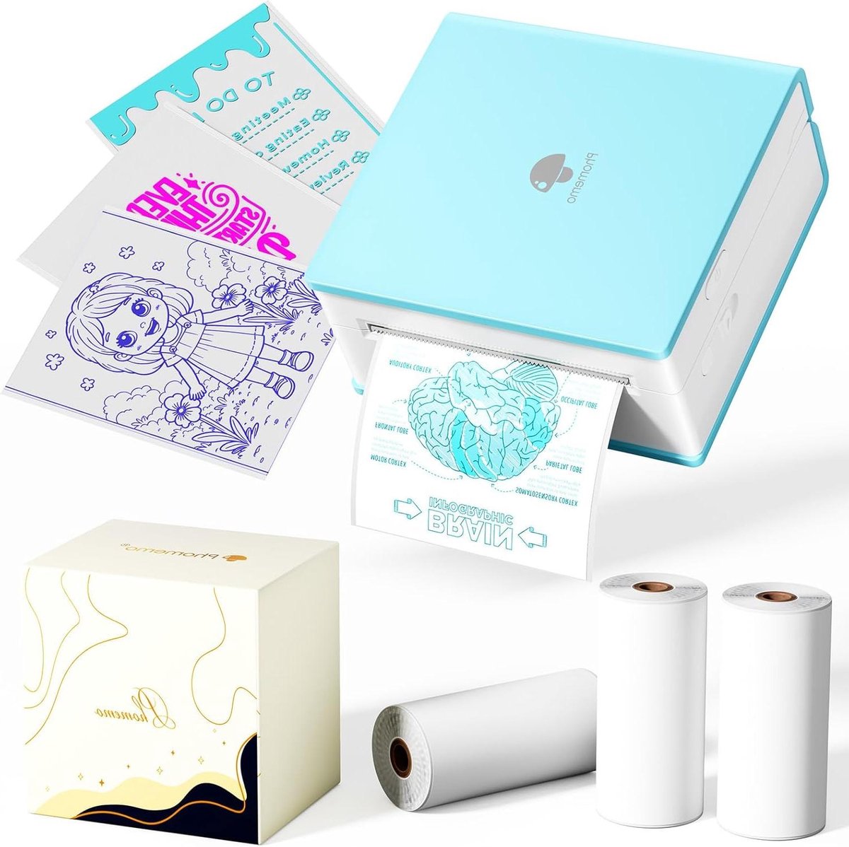 Mini Printer - Label Printer - Notities Printen - Inktloos Printen - Zakformaat - Groen