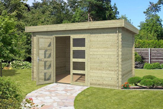 Blokhut Mikkel 380x275 - Olijfgroen Geïmpregneerd