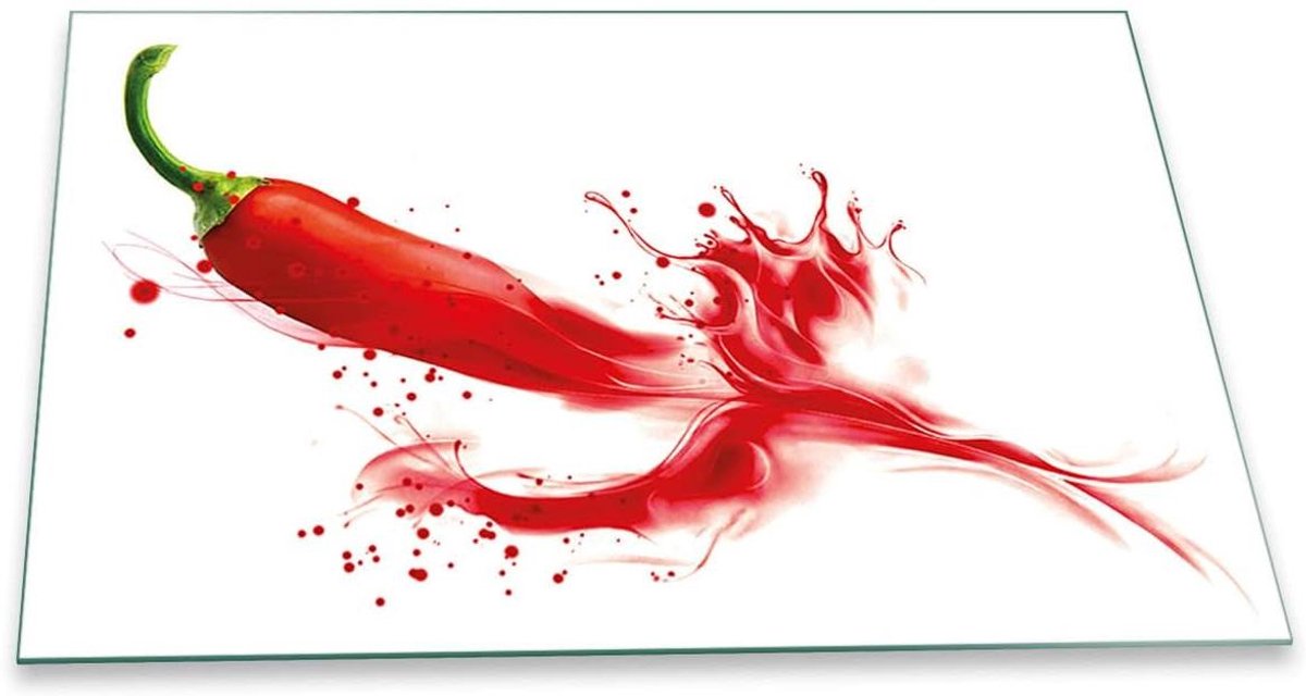 Fornuis Afdekplaat Keramische Kookplaat Beschermer Extra Werkblad Creëren Kras- en Slagvast Glas 80x52 cm Groente Rood