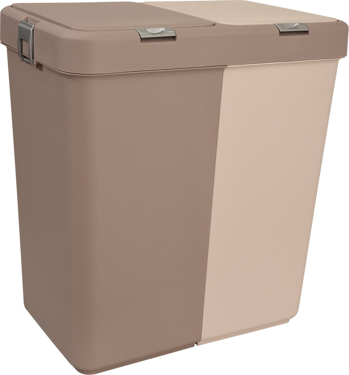 Sumpas Wasmand met touch deksel en 2 vakken (80 L) Blauw-Creme