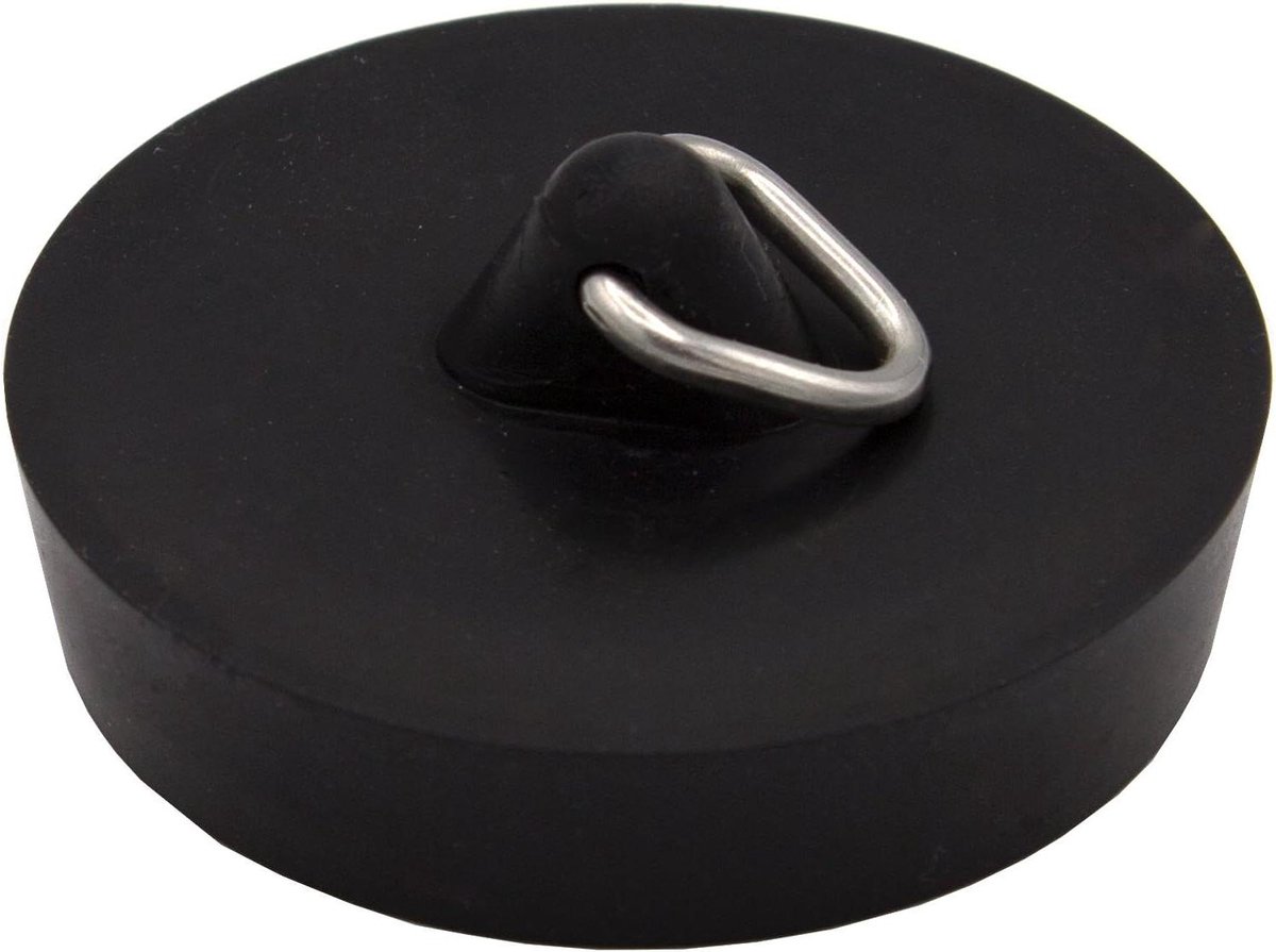 Ventieldoppen PVC - Afvoerstop Wasbak - Verstopping Voorkomen - Universele Pasvorm - Ø 385 mm - Zwart