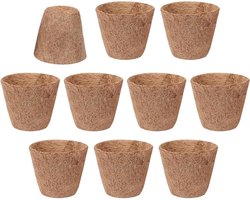 Kokos potjes - Zaai potjes Kweekpotjes - Planten Kweken - Ademend Materiaal - 6 x 12 cm - Veelkleurig