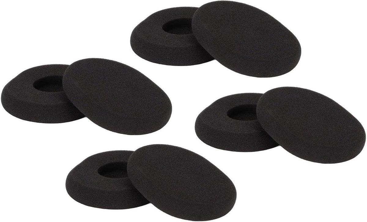 Set van 4 Vervangende Schuim Oorkussens voor Hoofdtelefoons, Comfortabele Earpads in Zwart, Geschikt voor Diverse Modellen