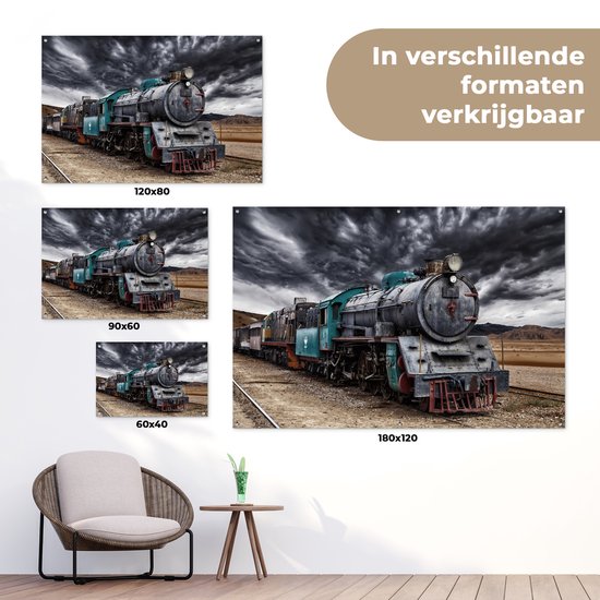 Posters de jardin extérieur Train - Storm - Rails - 90x60 cm - Toile jardin