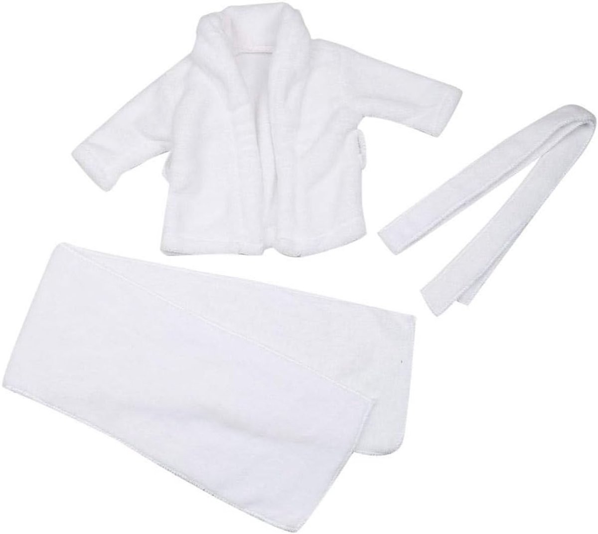 Witte Baby Badjas met Kap en Handdoek voor Newborn Fotografie - Perfecte Kostuums voor 3-6 Maanden Oude Baby's