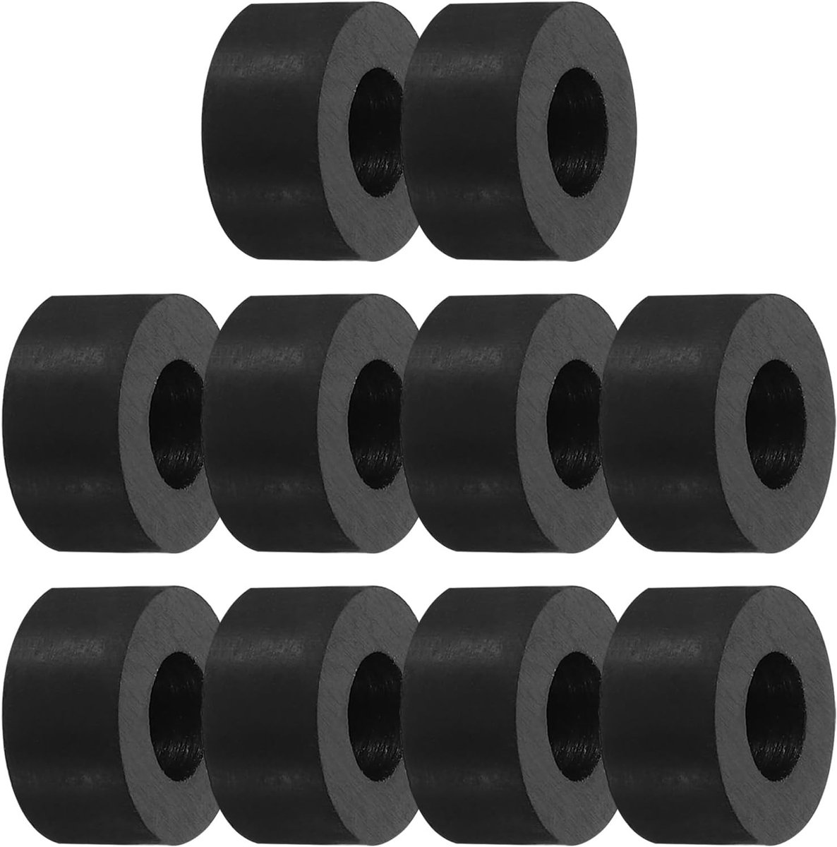 0.8" OD x 1cm/0.6cm ID x 0.5cm Thick Anti-Vibration Pads - 10pcs Rubber Insulation Pads - Mechanische Vibration Demping Pads - Isolator Wasmachine Voeten - Zwart
