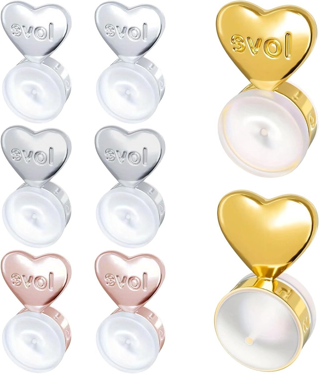 Siliconen Oorbellen Achterkappen voor Zware Oorbellen - Meerkleurige Oorbellen Lifters in Goud, Zilver, Wit en Roségoud voor Dames