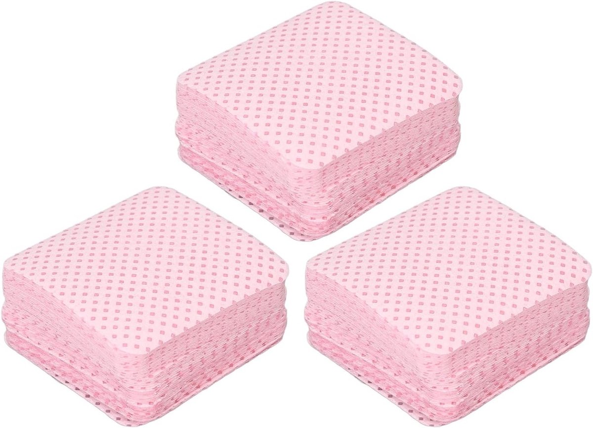 Lintvrije Nagelwipes - Zachte Katoenen Remover Pads voor Wimperextensions en Nagelkunst - 300 Stuks Lichtroze