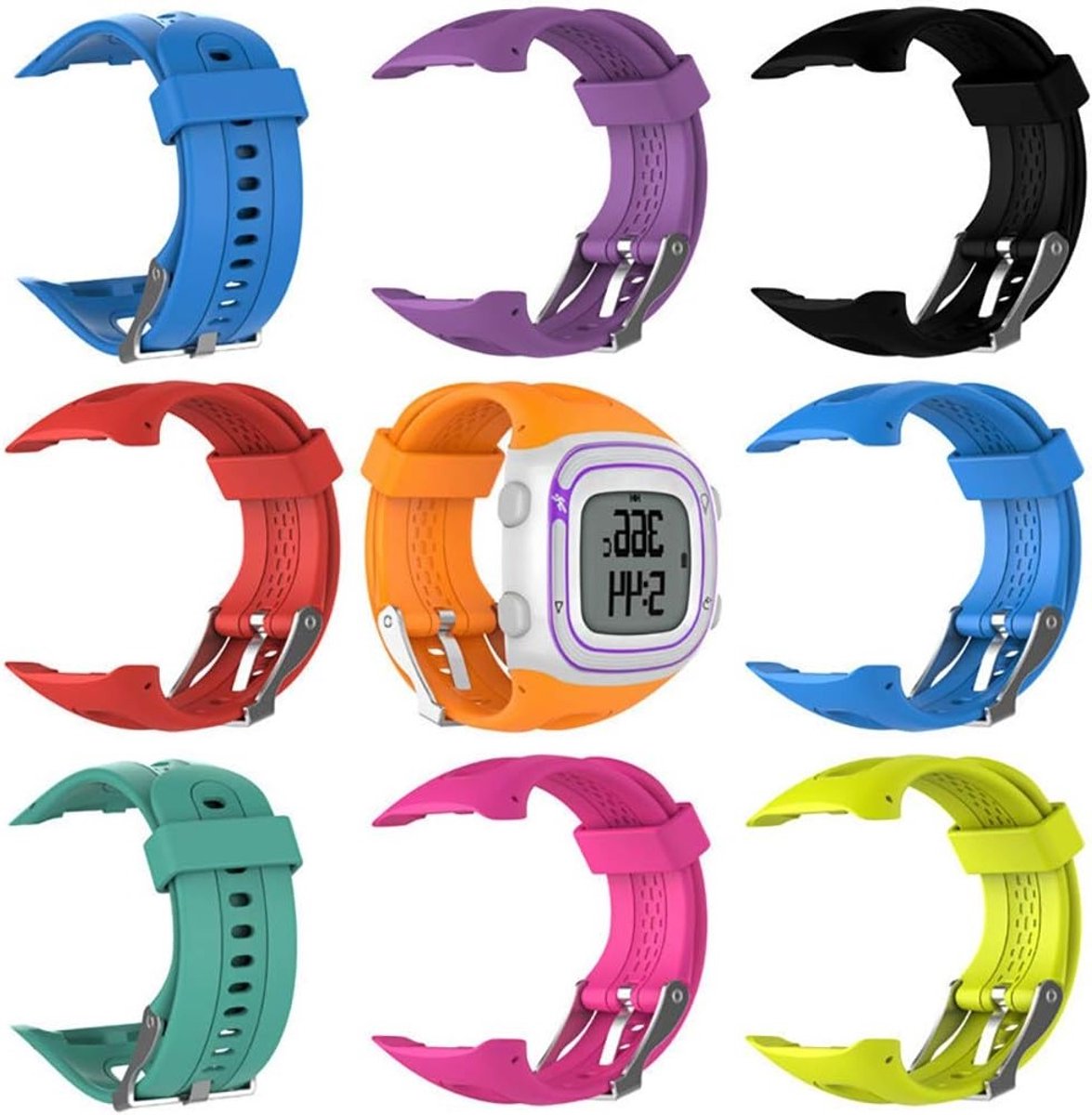 Verstelbare Zachte Siliconen Horlogeband voor Garmin Forerunner 10 en 15 - Comfortabele Vervangband voor Hardlopers en Sportliefhebbers