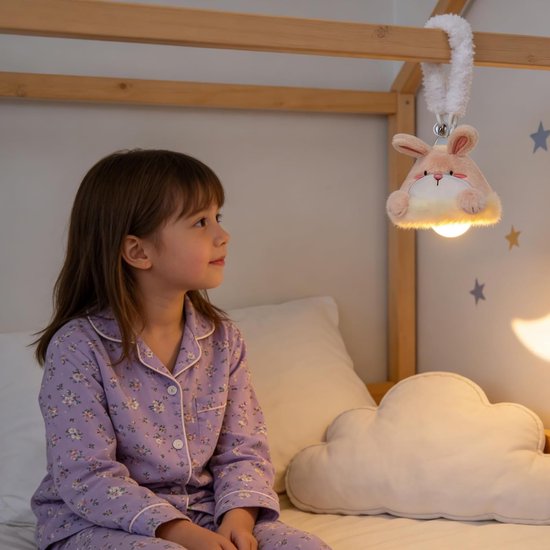 Nachtlamp Pluche Dier - Wandlamp Kinderkamer - Slaap Gemoedelijkheid - Draadloze Wandmontage - 10 x 10 x 10 cm - Konijntje — afbeelding 4