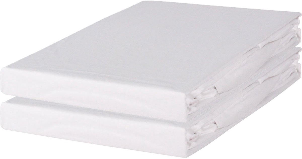 Linolux Kussensloop 400 count Satijn White 2x 60x70