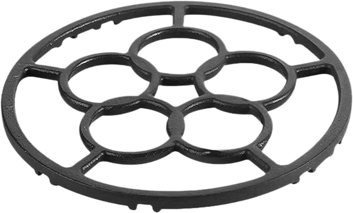 Branderringen Gietijzer Kookplaat Ondersteuning Stabiel Koken Antislip Houder 18.2 cm Diameter Zwart