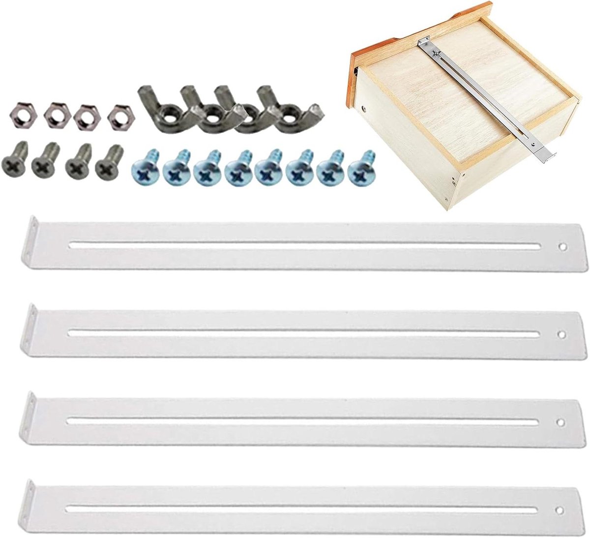 Lade Reparatieset - Kast Ondersteuning - Meubel Herstel - Roestvrij Staal - 36cm Lengte - Zilver