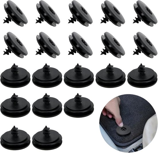 20 Pcs Universele Rond Auto Vloermat Bevestiging - Zwarte Vloermat Fixeer Clips - Anti-Slip Stoppers voor Tapijt Auto Vloermat Houder voor BMW Ford