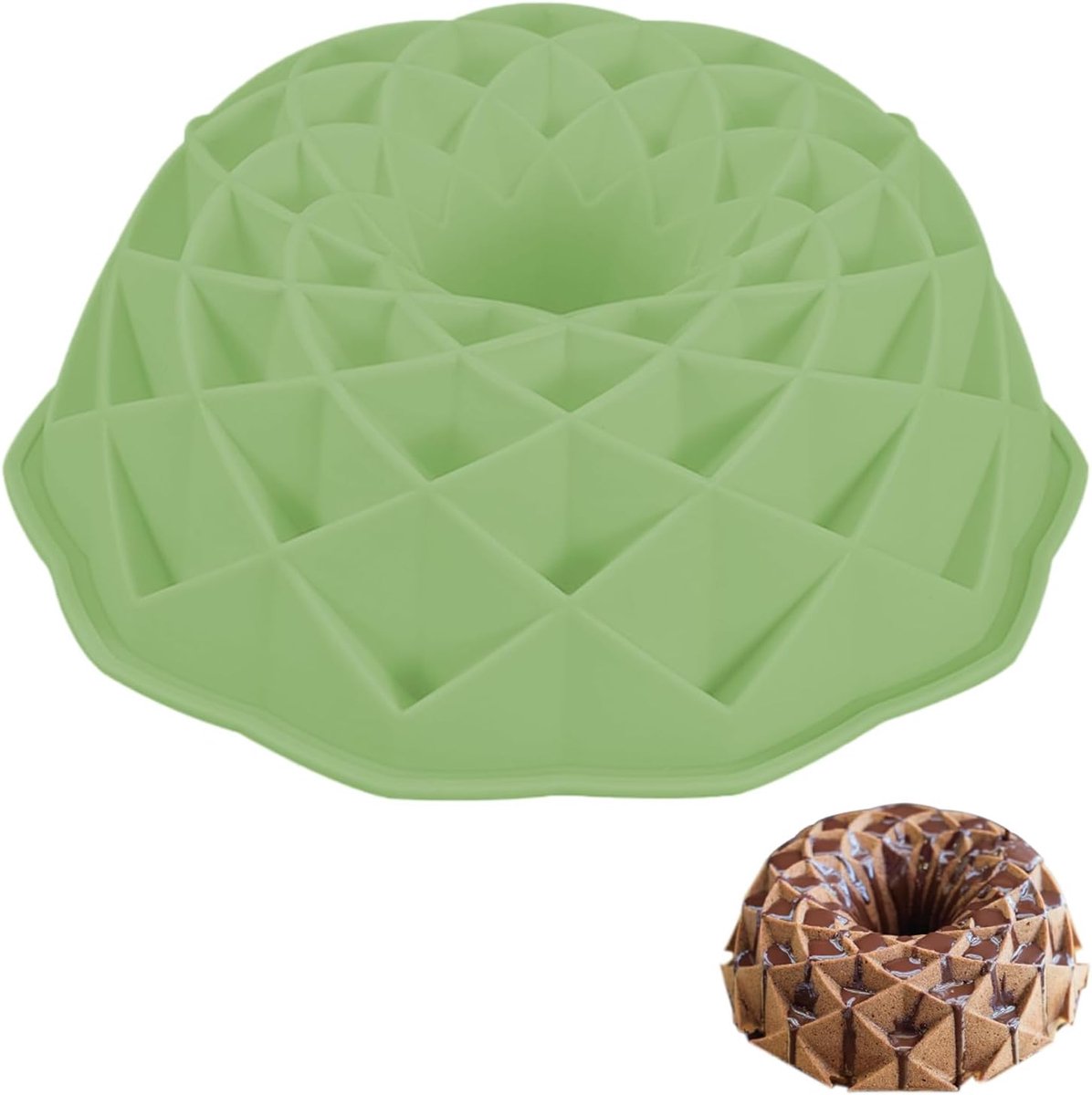 Siliconen bakvorm 23 cm - Spiraalvormige cakevorm voor brood en mousse - Groen