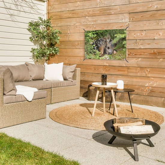Décoration de jardin Cerf endormi - 60x40 cm - Affiche de jardin - Toile de jardin