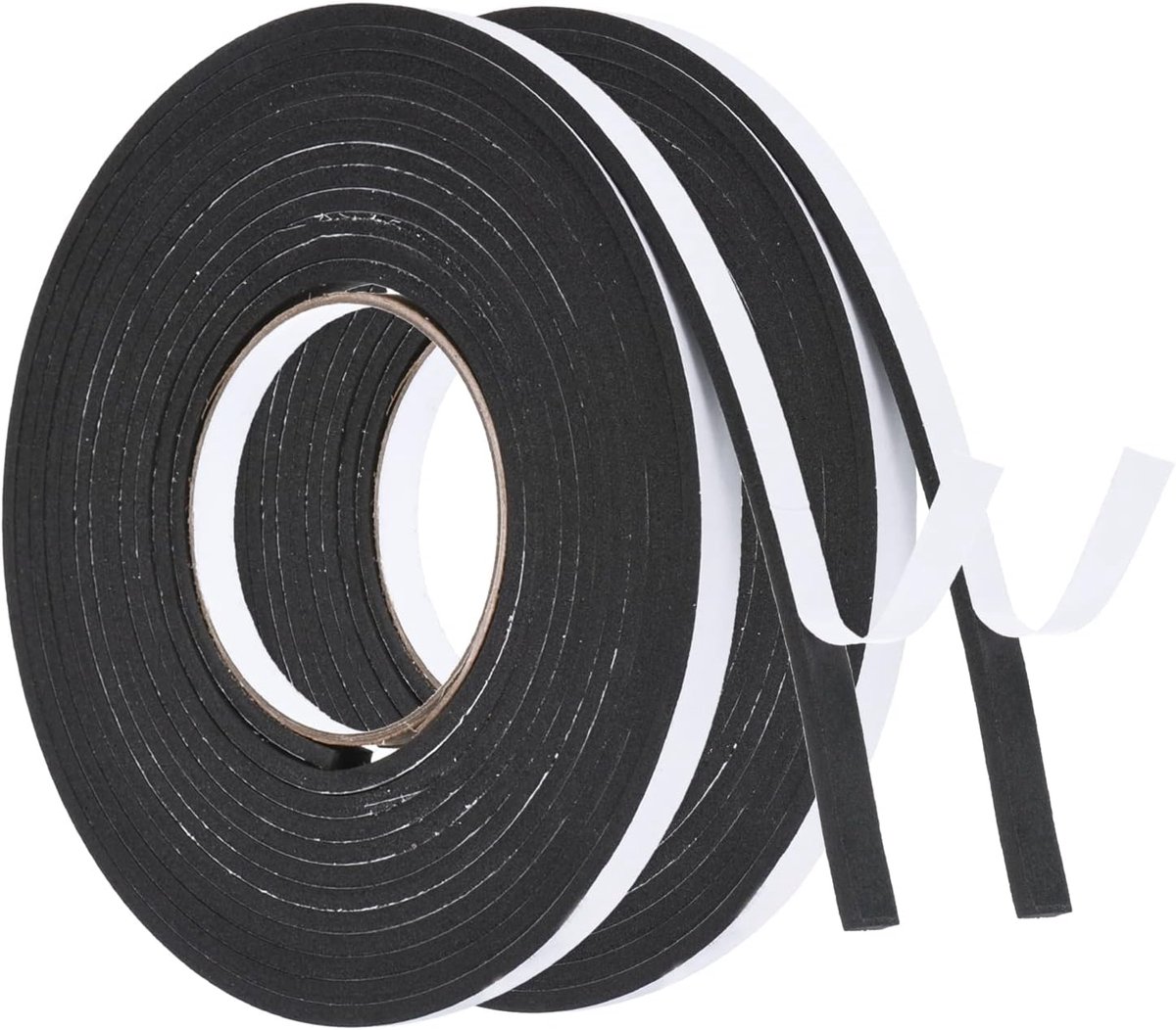 Tochtstrip 10 mm schuimtape - neopreen isolatietape voor ramen en deuren - zelfklevend - kou lawaai - 2 stuks