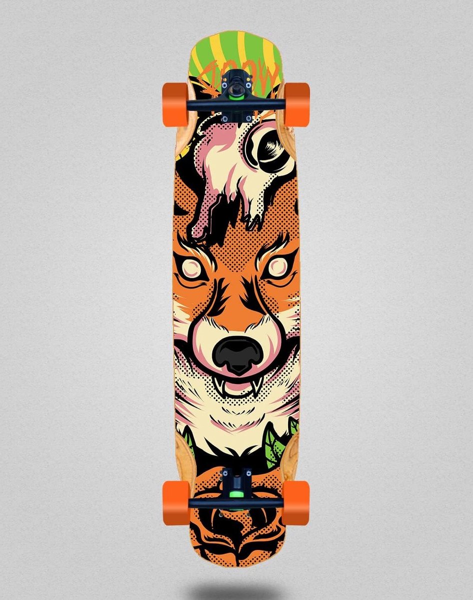 Longboard Skateboard Compleet Board Cruisen Over Straat Mix Bamboe Constructie 38 x 845 Inch Natuurlijk Hout