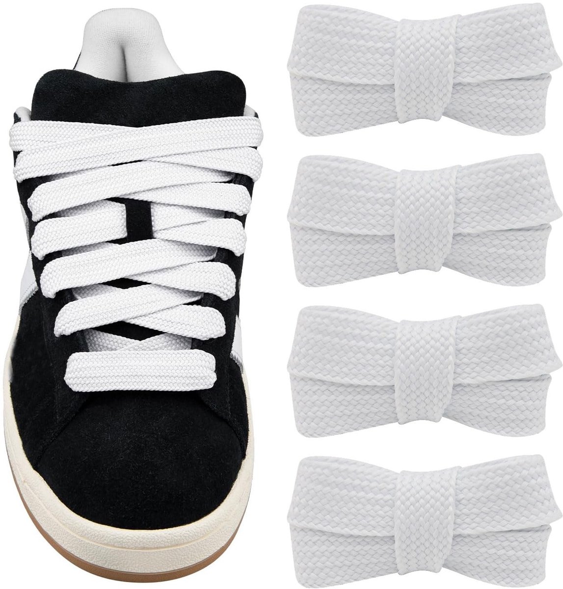 SPHProducts - Veters - Schoenveters - Vervanging voor sneakers - Wit - Platte veters - 140 cm - Geschikt voor Adidas Campus - Universeel model - Gesch