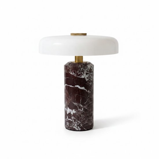 Ravendi Marmeren Tafellamp – Luxe Natuursteen Lamp – Dimbare Hotel Chique Sfeerverlichting – Draadloze Designer Tafellamp voor Woonkamer, Slaapkamer en Nachtkastje – Moderne Marble Interieur Lamp – Decoratief Cadeau
