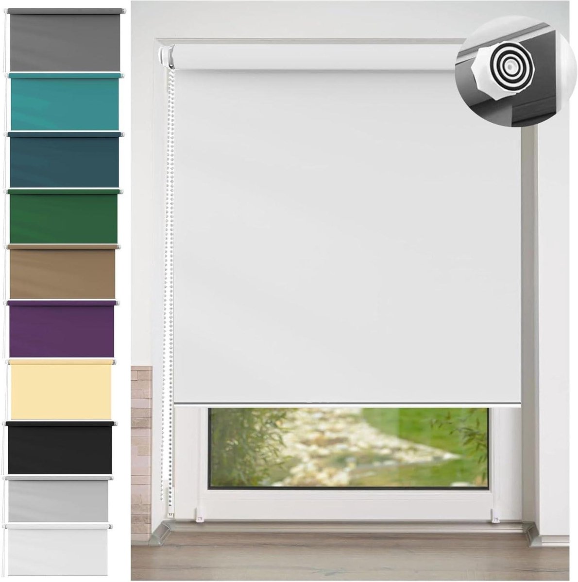Rolgordijn - Verduisterend Gordijn - Privacy Bescherming - PVC-vrij Polyester - 100 x 140