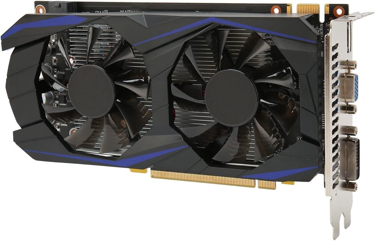 Gaming Grafische Kaart 6GB GDDR5, 192-Bit met Dubbele Ventilatoren, PCIe 2.0, HDMI, VGA en DVI voor DirectX 11, 800MHz Kernfrequentie, Ideaal voor Gaming en Multimedia