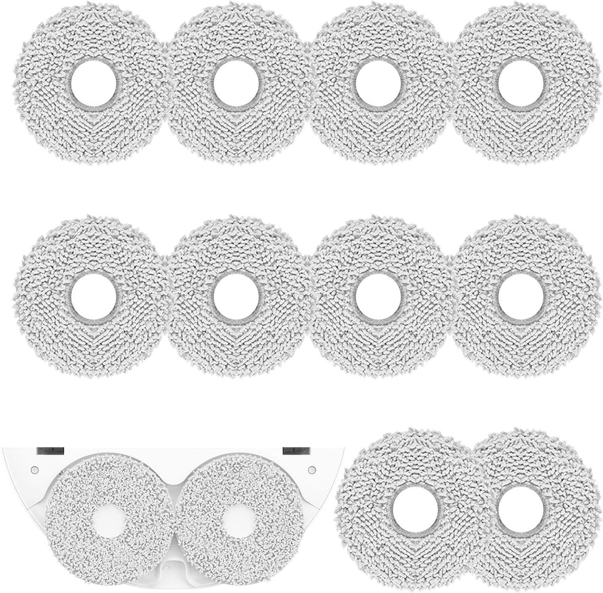 Set van 8 Schoonmaakaccessoires en Vervangonderdelen voor Robotstofzuigers, Inclusief Doekjes en Mop Pads voor Efficiënte Reiniging