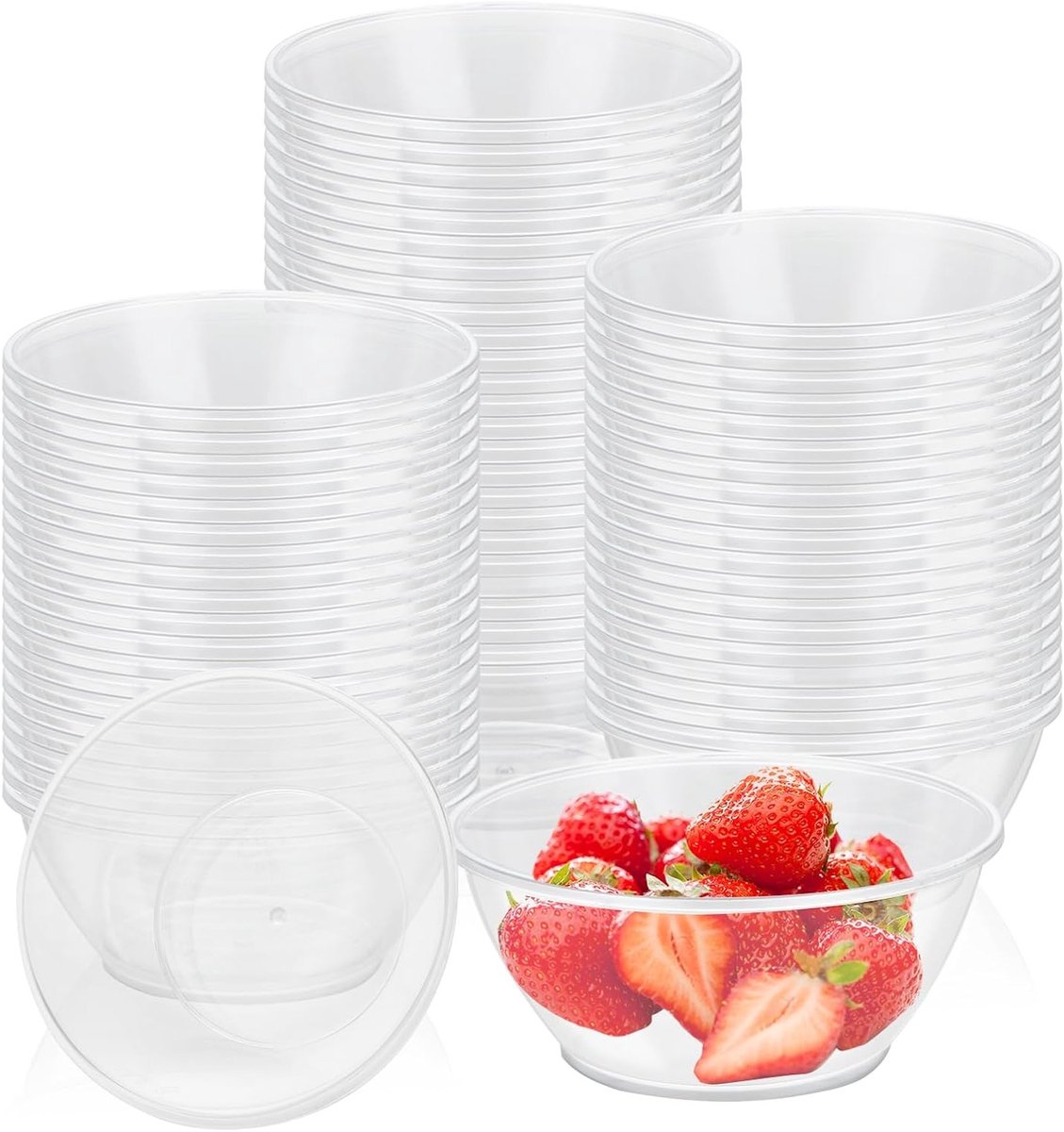 Transparante Dessertkommen van 180ml - Herbruikbare Plastic Saladeschalen voor Mousse, Pudding en Feestjes - 100 Stuks