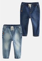 Next - Jongens - Jogger-jeans met comfortabele stretch 2 -pak - Blauw