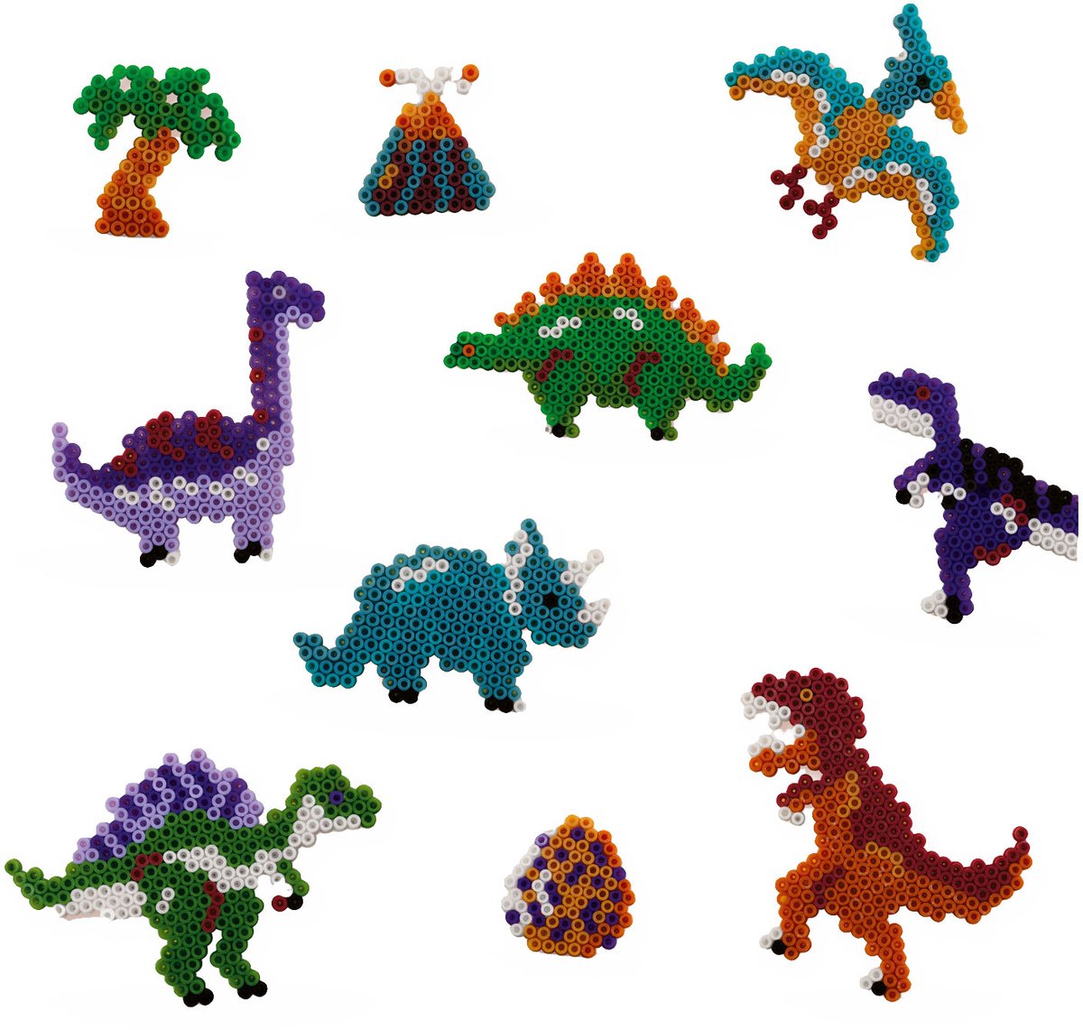 SES Creative - Beedz - Dino Wereld - 2100 Strijkkralen met Grondplaten en Strijkvellen - Vanaf 5 Jaar — afbeelding 6