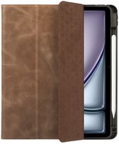 Rosso Elite Hoes Geschikt voor Apple iPad Air 11 (2024/2025/2026) - 2-in-1 Echt Leer Book Case en Back Cover - Magnetisch Uitneembaar Hoesje - Beschermhoes Bruin