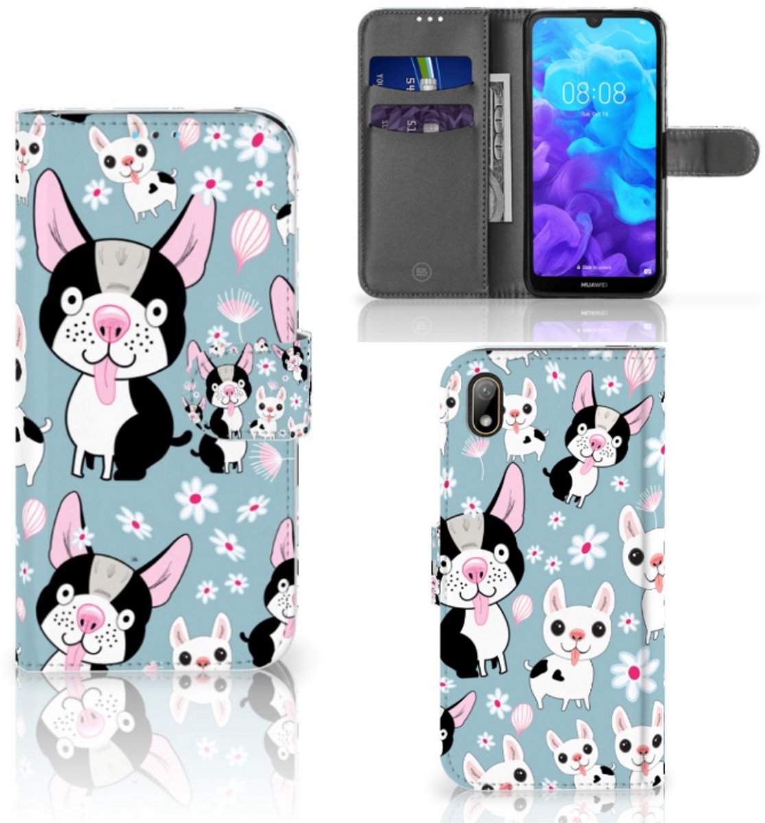 Huawei Y5 (2019) Telefoonhoesje met Pasjes Hondjes