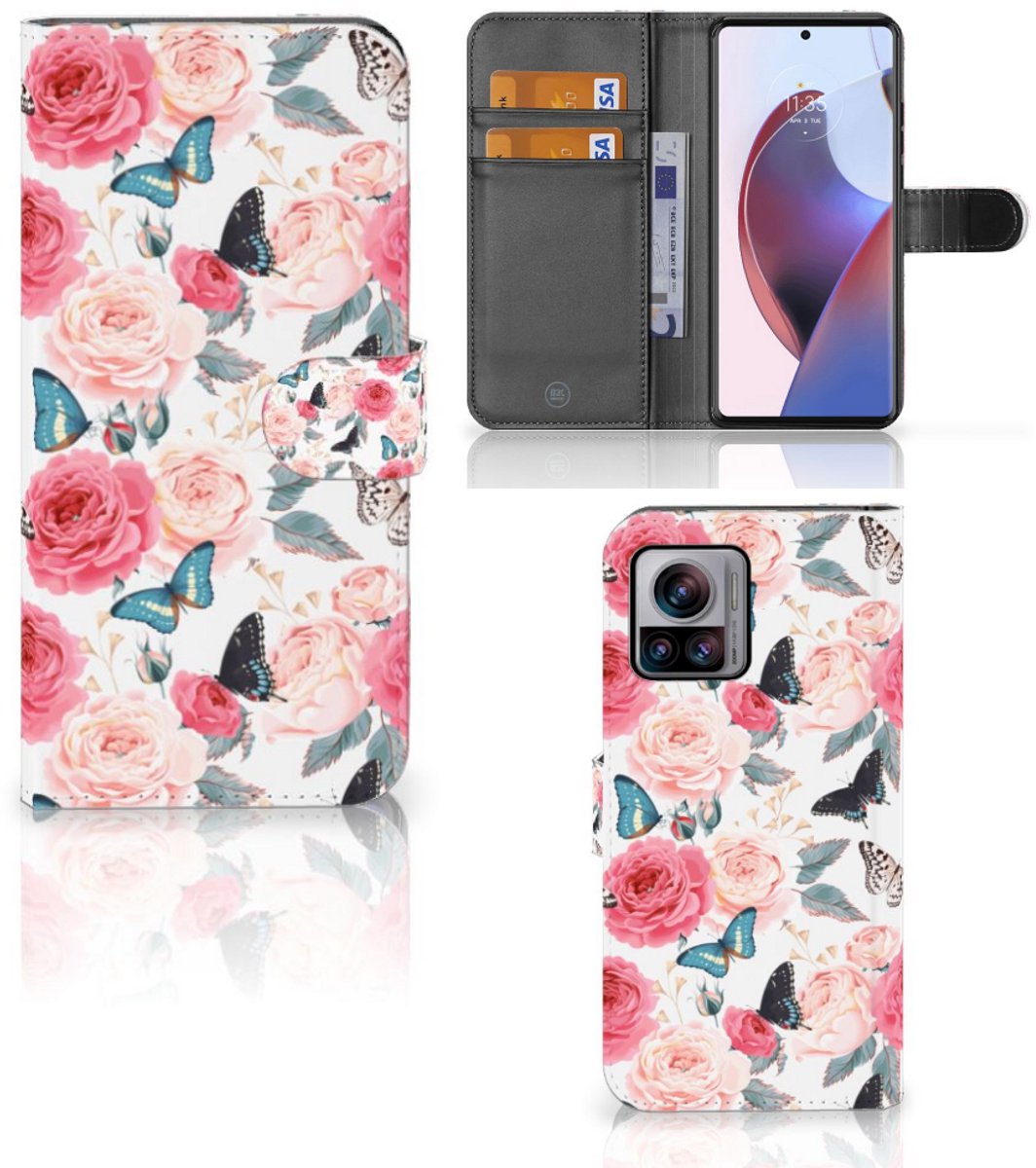 Motorola Edge 30 Ultra Hoesje Butterfly Roses