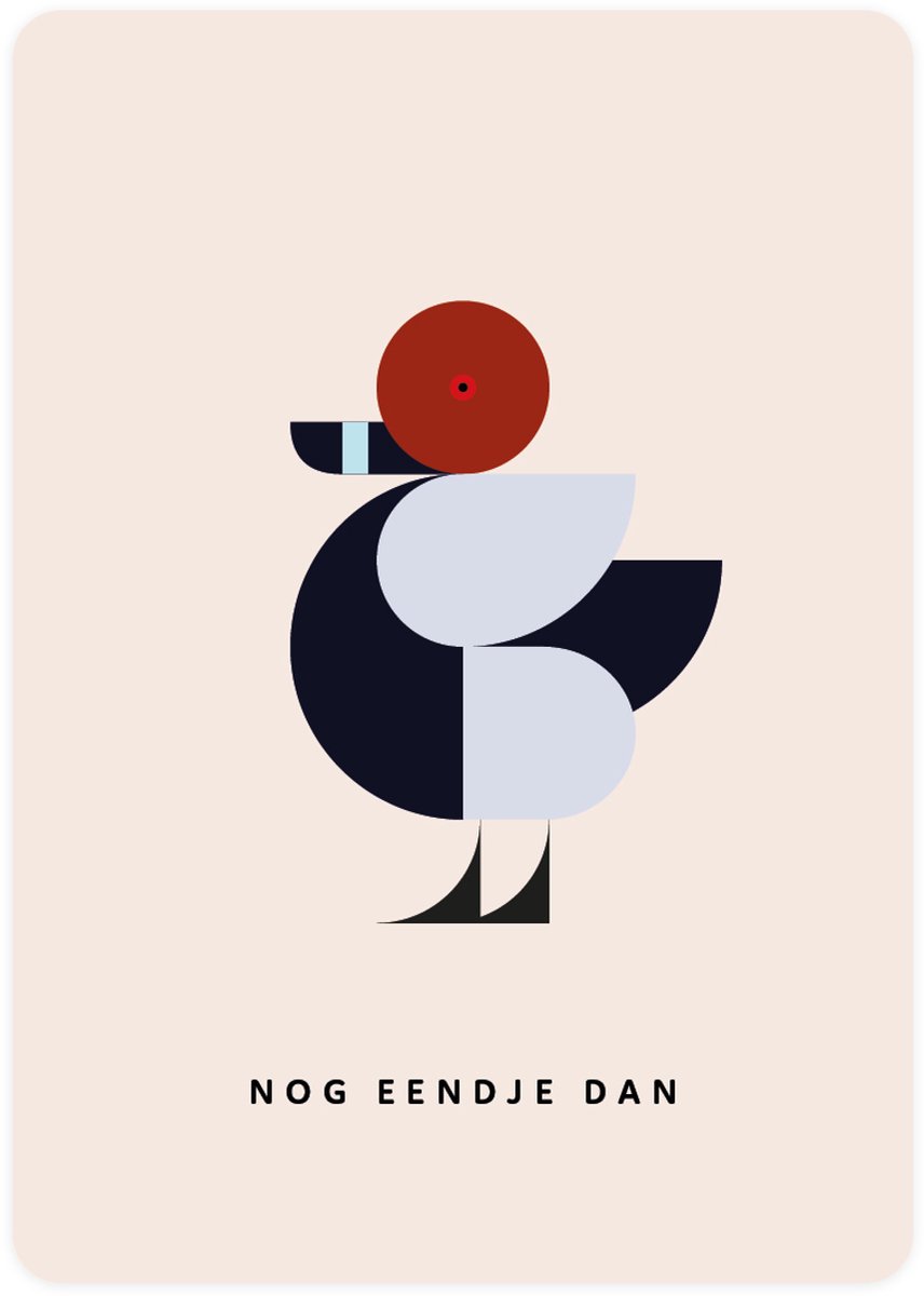 Nog eendje dan - 4x leuke verjaardagskaarten om te versturen - kaartenset - kaart met Tafeleend - vier kaarten met vogels