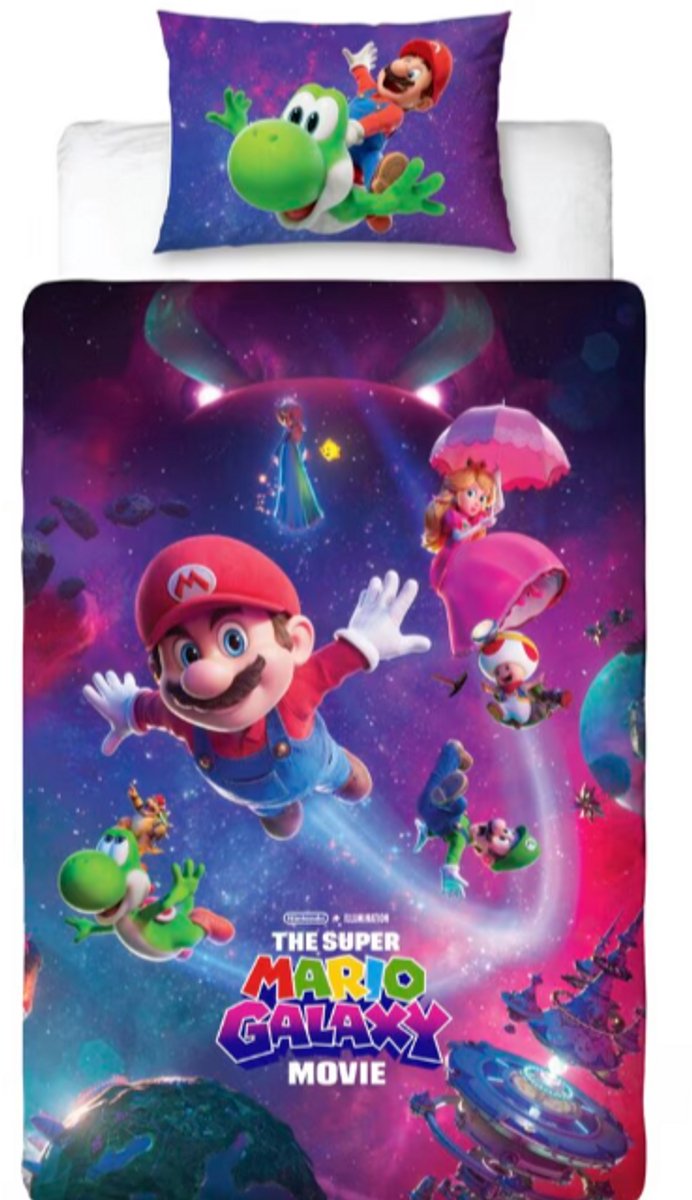 The Super Mario Galaxy Movie Dekbedovertrek - 140x200 cm - Kinderdekbedovertrek Dubbelzijdig - Omdraaien voor ander patroon van Merkloos — afbeelding 4