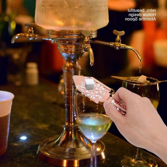 RVS Absinthe Lepel voor Cocktails, Wormwood Accessoires en Barbenodigdheden, Ideaal voor Absinthe Drankjes en Mixen 16 x 3.5cm — afbeelding 4
