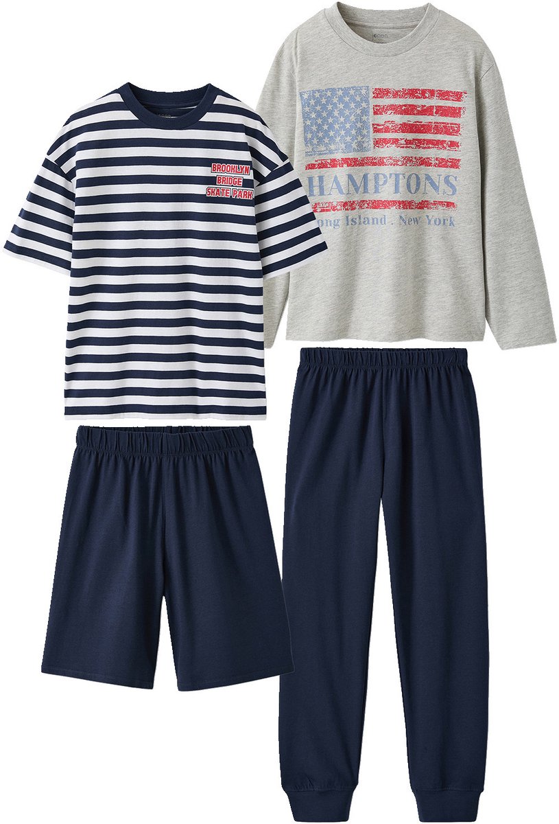 Jonen Set van 2 korte en lange pyjama's