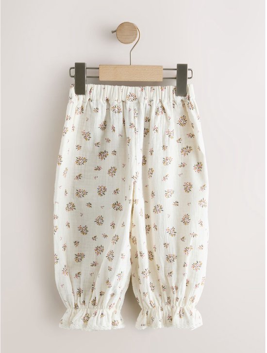 Next - Meisjes - Broek met ronde pijpen en elastische taille - Crème