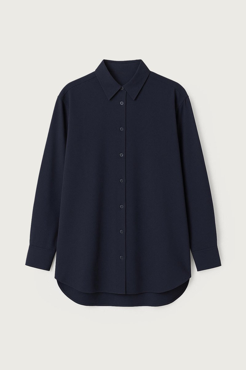 Touché Privé - Oversized poplin blouse - Marine - Dames