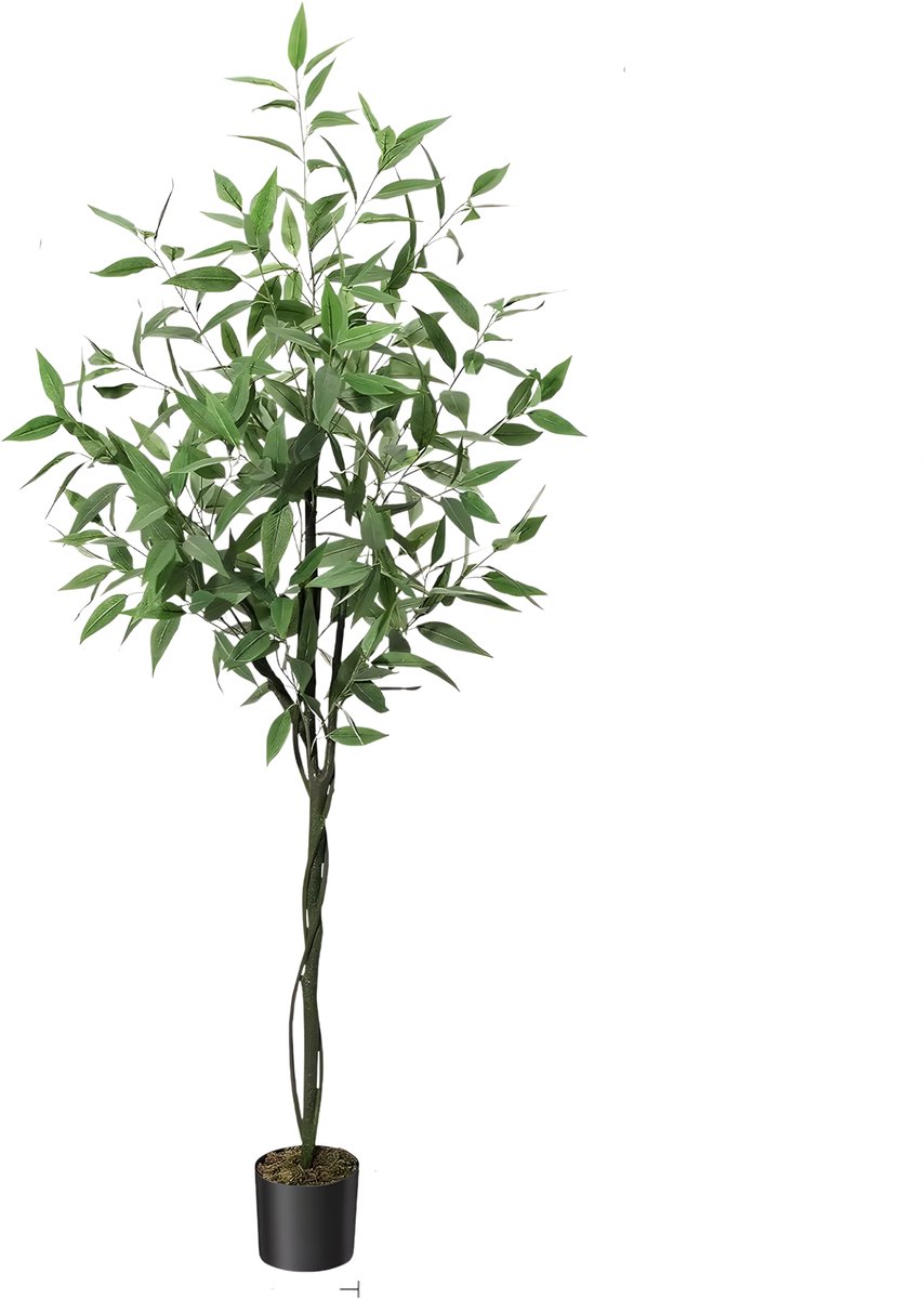 Kunstmatige Eucalyptusboom 180 cm - Grote Nepplant in Pot - Voor Binnen & Buiten - Groen
