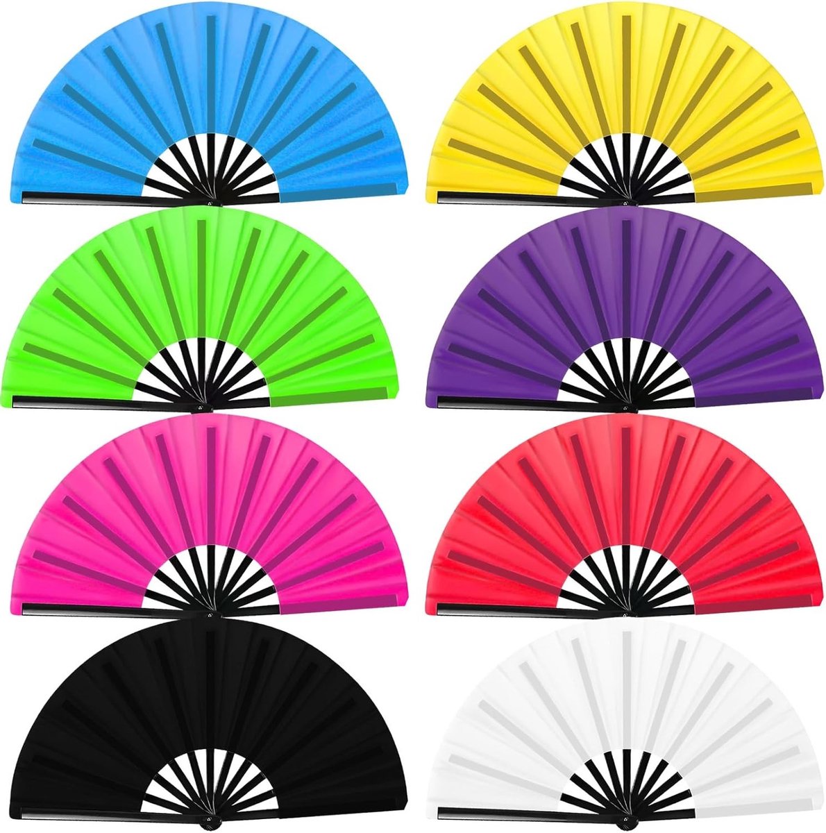 Set van 8 Opvouwbare Handfans in Diverse Kleuren voor Dansen, Feestjes en Decoratie - Ideaal voor Line Dancing en Dansprestaties