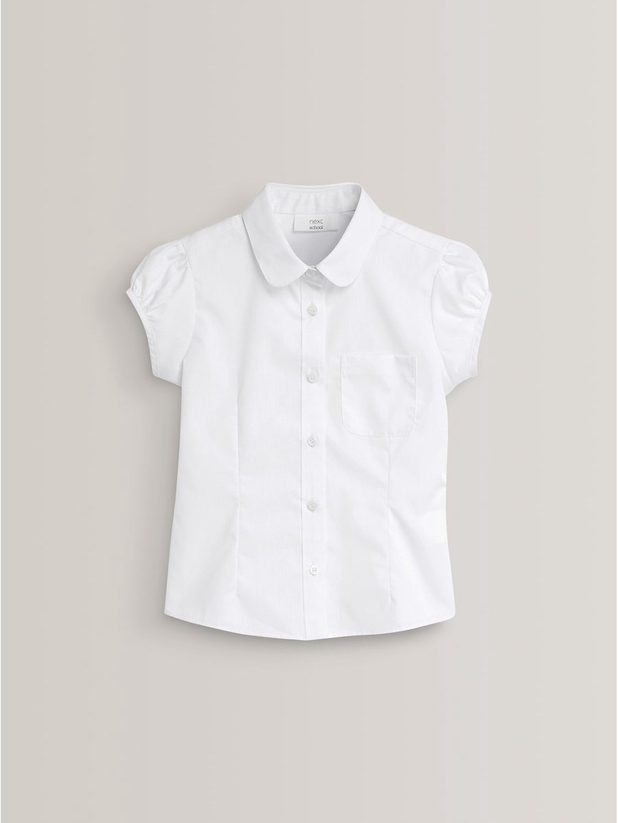 Next - Meisjes - Schoolblouse met pofmouwen - Wit
