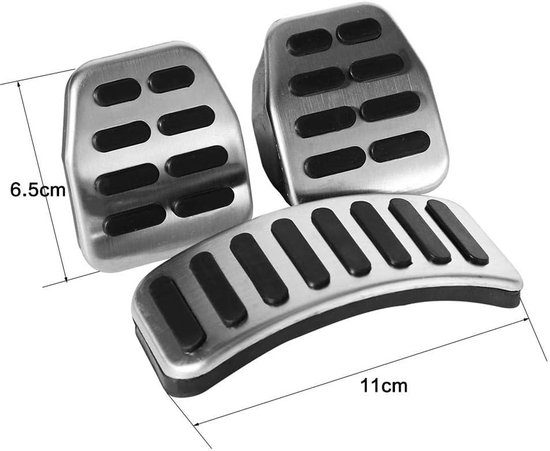 Auto Pedaal Set - Voetpedalen Set - Handgeschakelde Auto - Roestvrij Staal en Rubber - Niet gespecificeerd - Zilver — afbeelding 5