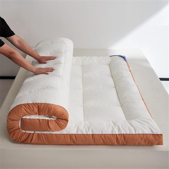Opvouwbare Futonmatras - Gastematras Vloerbed - Ruimte Besparen - Aanpasbaar aan Lichaamsvorm - 90x200cm - Wit — afbeelding 5