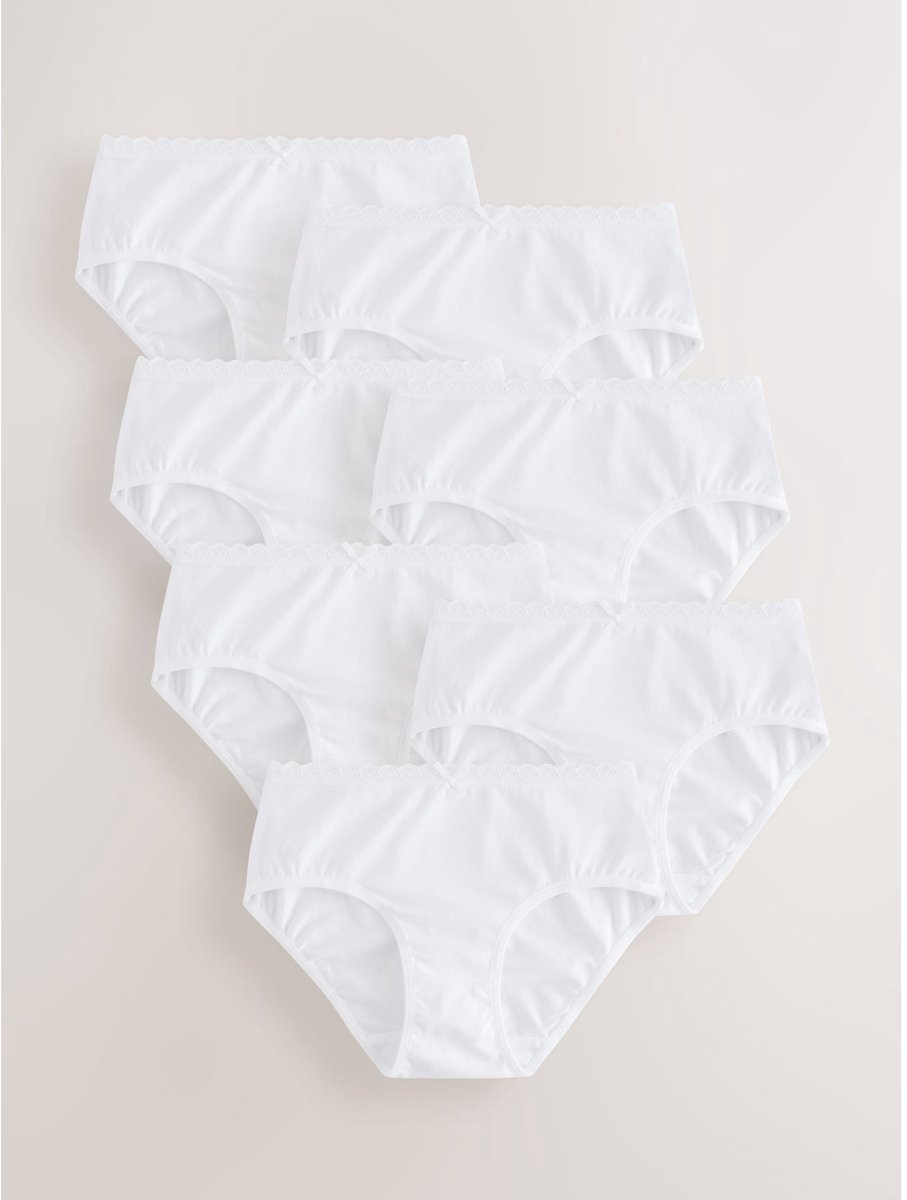Next - Meisjes - Set van 7 kanten slips - Wit
