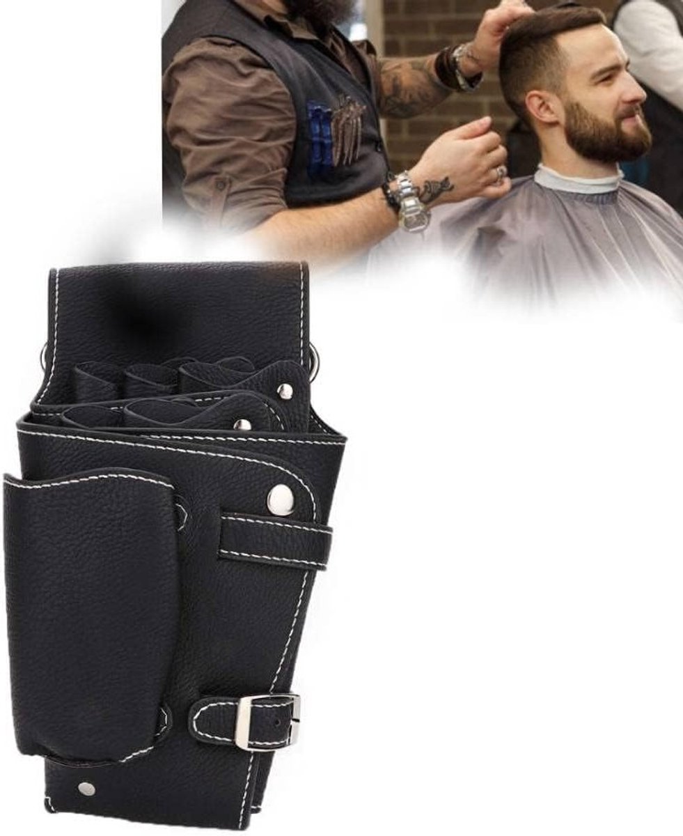 Leren Schaar Tas met Schouderriem voor Kappers, Ideaal voor Salon en Mobiele Kappers, Ruimte voor Scharen en Accessoires