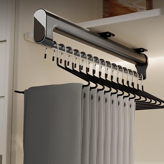 Uittrekbare kledingstang - Telescoopstang kast - Kledingkast organiseren - Intrekbaar ontwerp - 392 mm - Zwart — afbeelding 3